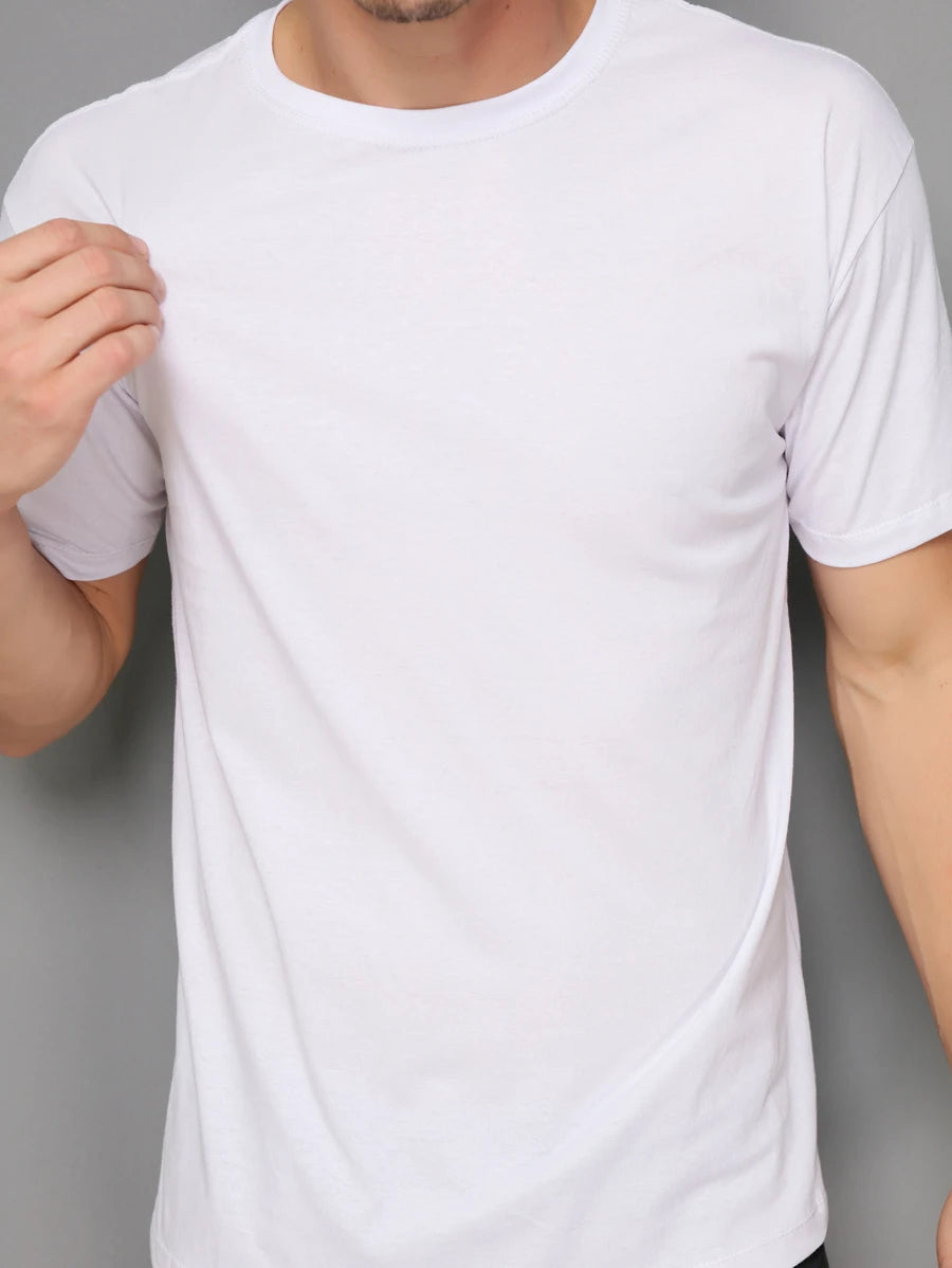 Camiseta Masculina 100% Algodão Básica GrifeX™