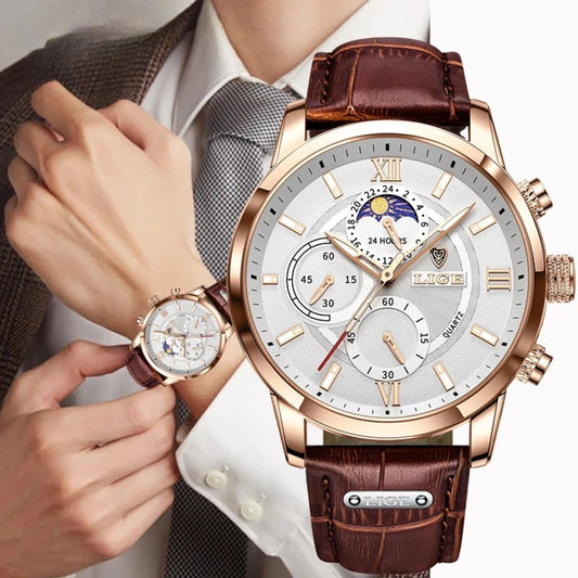 Relógio Aviator Chronograph Couro GrifeX™