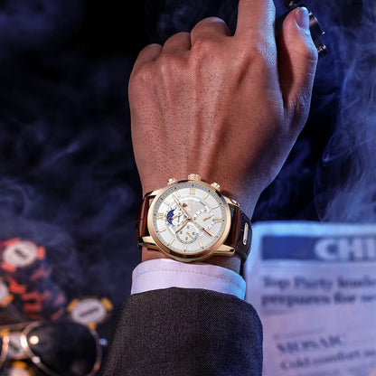 Relógio Aviator Chronograph Couro GrifeX™