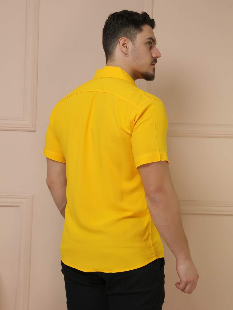 Camisa Social Manga Curta Lisa GrifeX™