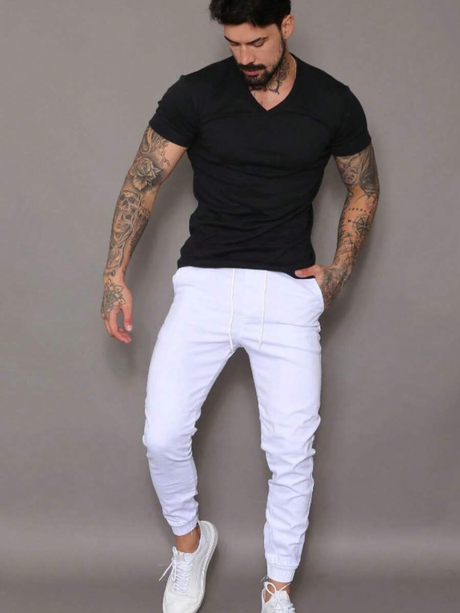 Calça Jogger Com Elástico E Punho GrifeX™