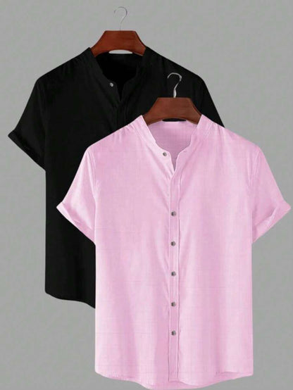 Kit 2 Camisas Gola Pastor De Linho GrifeX™