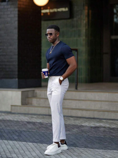 Camiseta Masculina Casual Slim Social GrifeX™