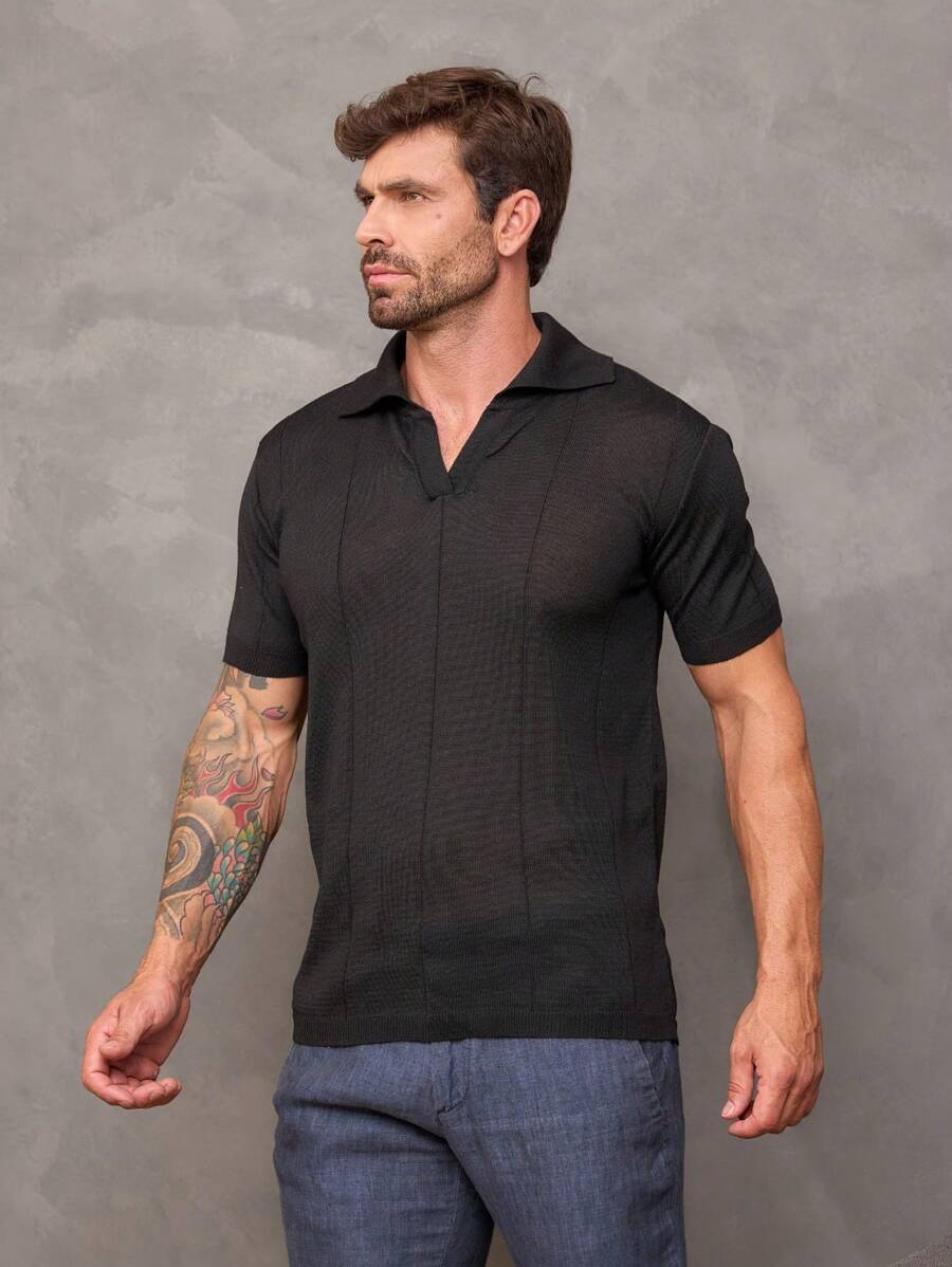 Camiseta Polo Texturizada de Tricot GrifeX™