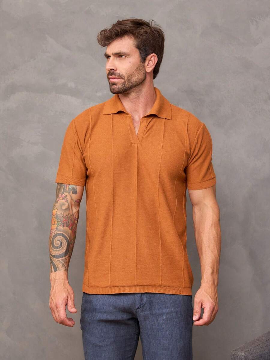 Camiseta Polo Texturizada de Tricot GrifeX™