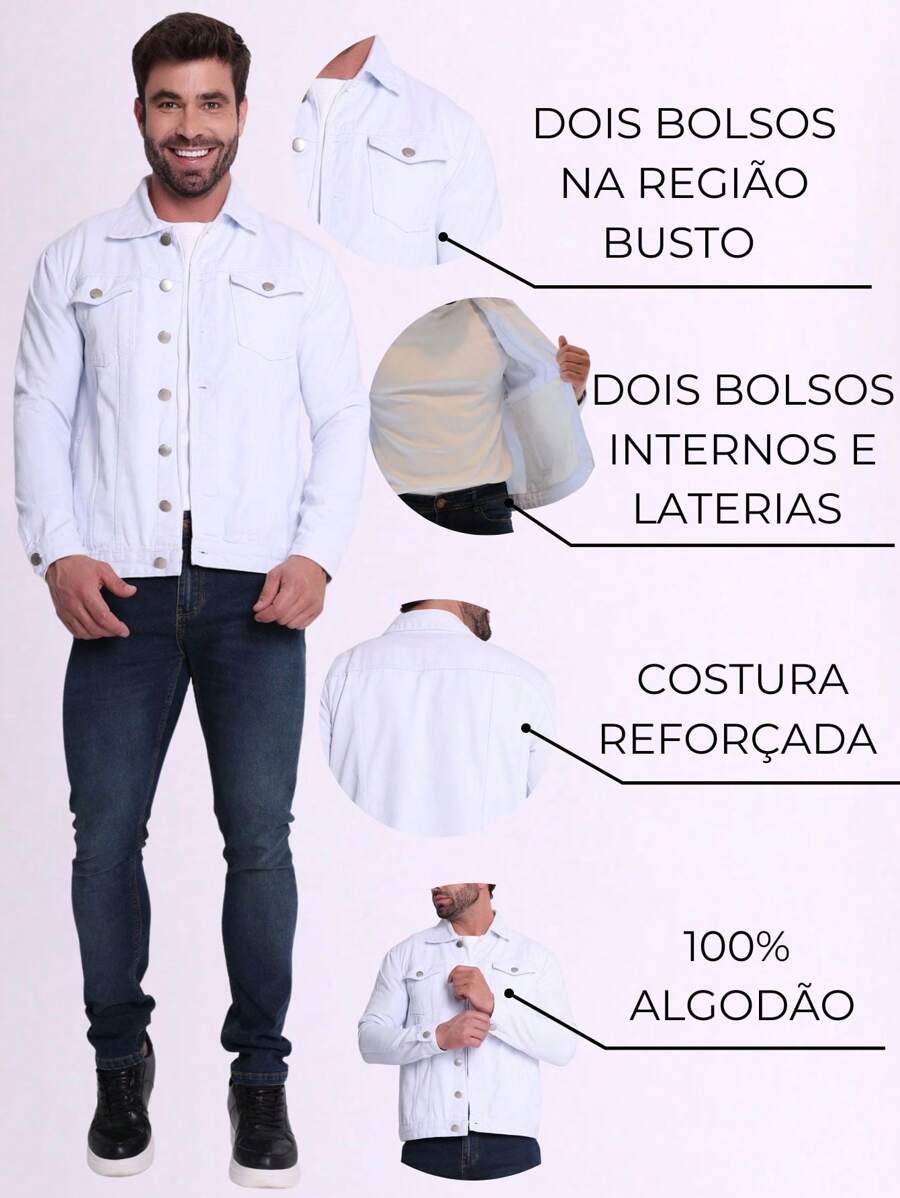 Jaqueta Masculina Denim Sarja Slim GrifeX™