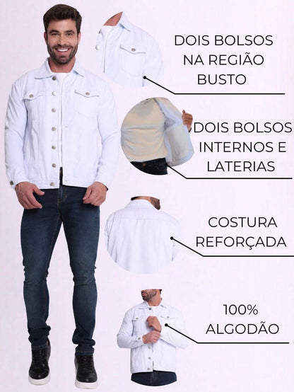 Jaqueta Masculina Denim Sarja Slim GrifeX™