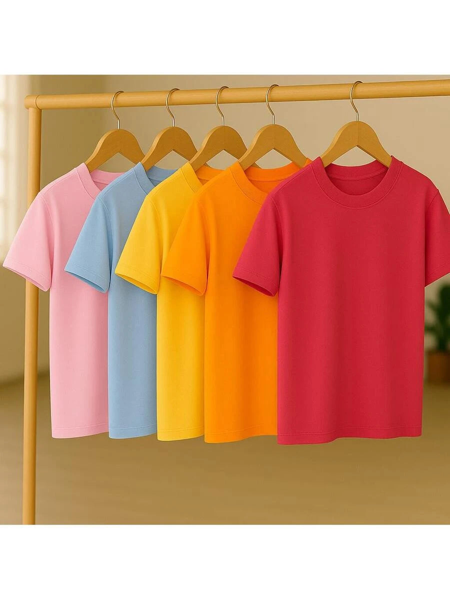 Kit 5 Camisetas Básica Lisa 100% Algodão GrifeX™