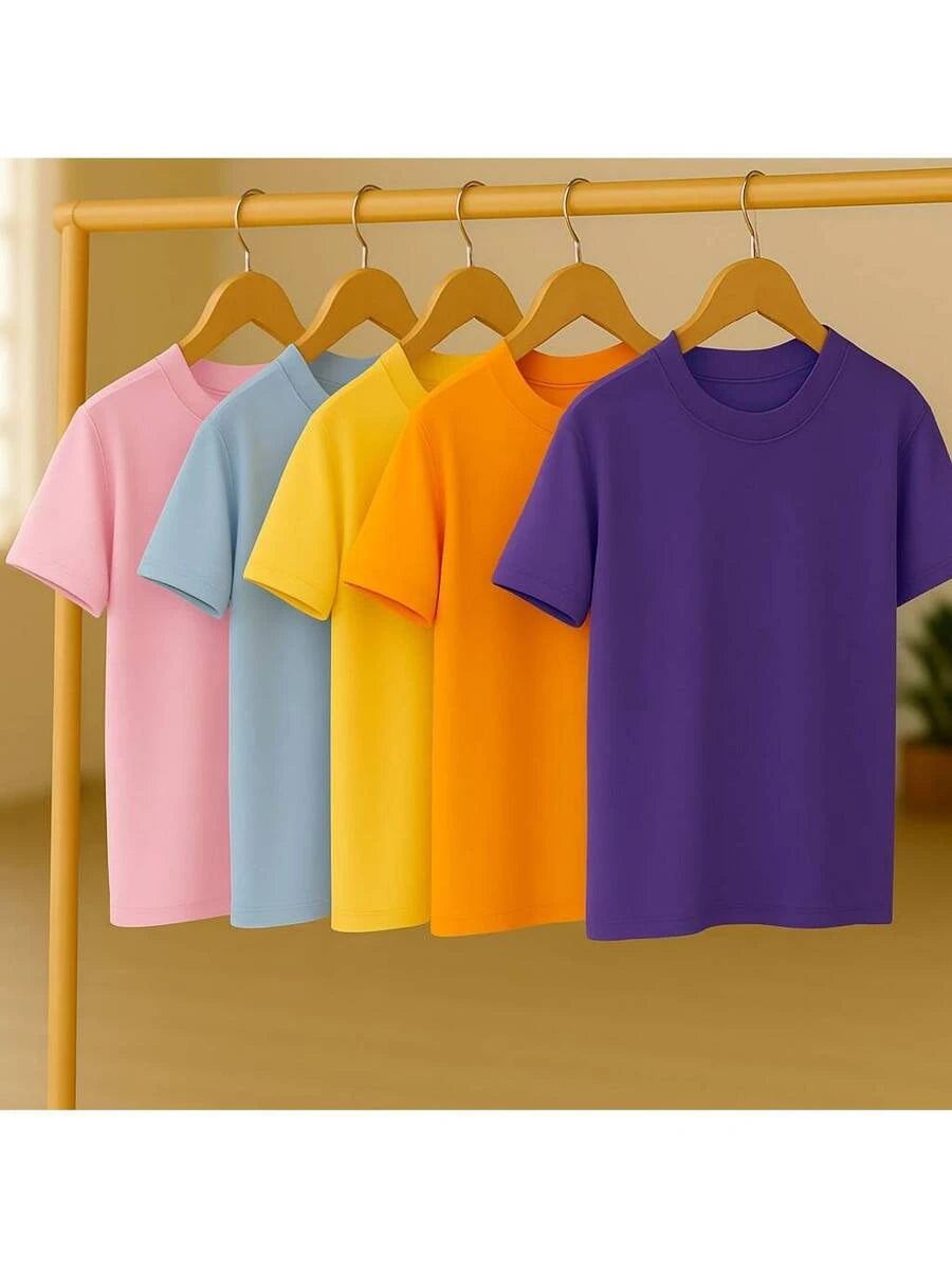 Kit 5 Camisetas Básica Lisa 100% Algodão GrifeX™
