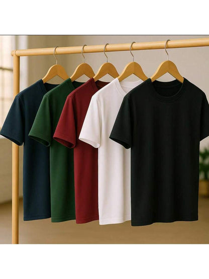 Kit 5 Camisetas Básica Lisa 100% Algodão GrifeX™