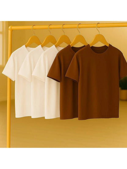 Kit 5 Camisetas Básica Lisa 100% Algodão GrifeX™