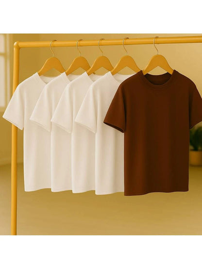 Kit 5 Camisetas Básica Lisa 100% Algodão GrifeX™