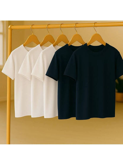 Kit 5 Camisetas Básica Lisa 100% Algodão GrifeX™