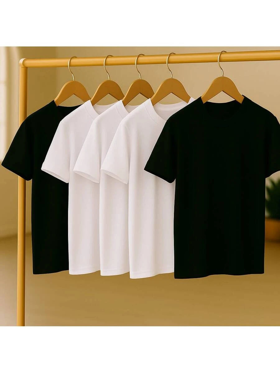 Kit 5 Camisetas Básica Lisa 100% Algodão GrifeX™