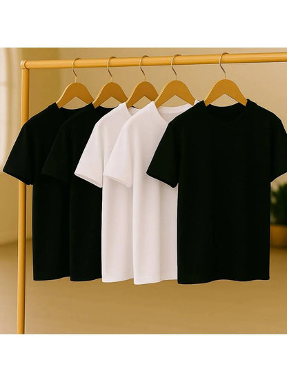 Kit 5 Camisetas Básica Lisa 100% Algodão GrifeX™