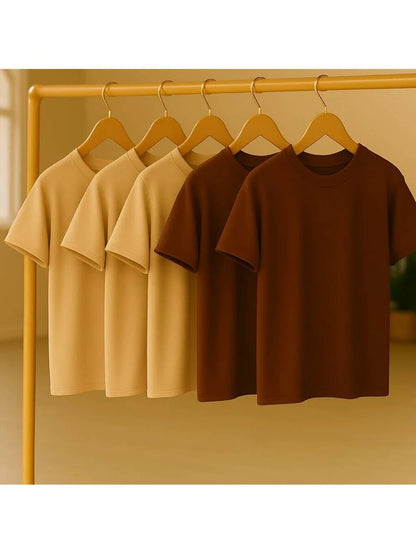 Kit 5 Camisetas Básica Lisa 100% Algodão GrifeX™