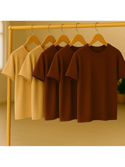 Kit 5 Camisetas Básica Lisa 100% Algodão GrifeX™