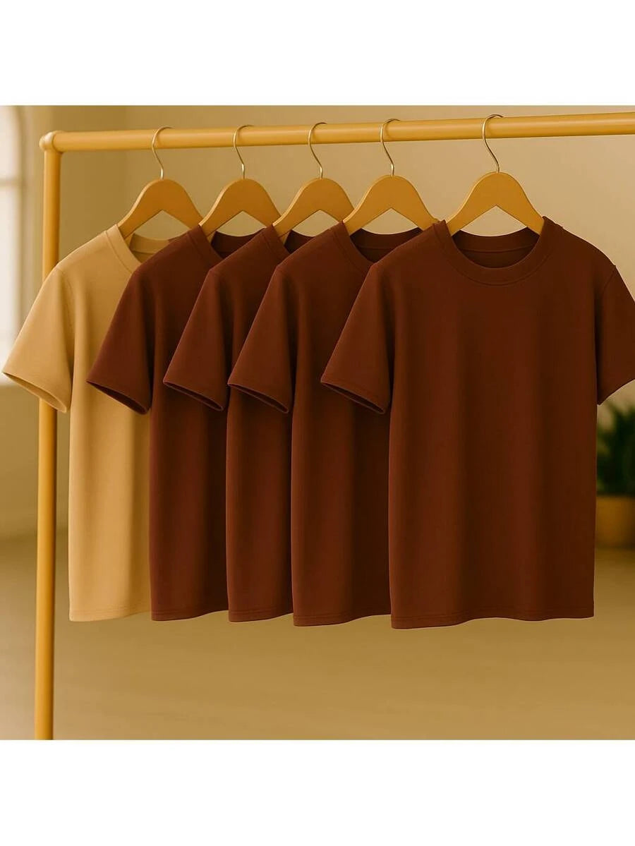 Kit 5 Camisetas Básica Lisa 100% Algodão GrifeX™