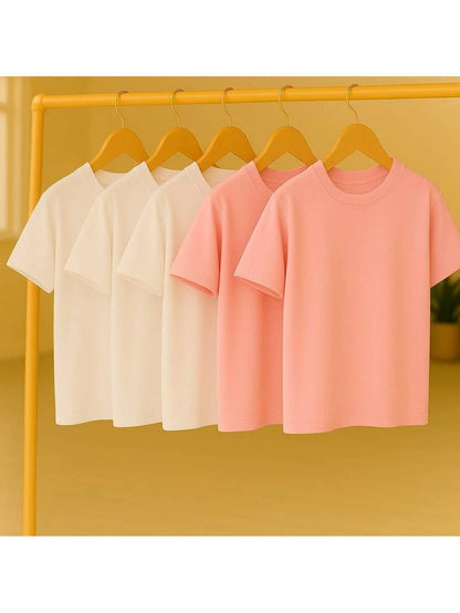 Kit 5 Camisetas Básica Lisa 100% Algodão GrifeX™