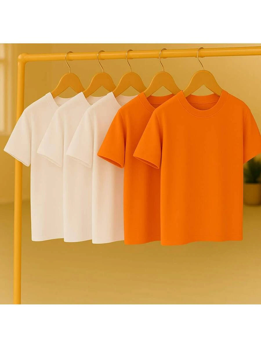 Kit 5 Camisetas Básica Lisa 100% Algodão GrifeX™