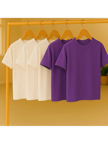 Kit 5 Camisetas Básica Lisa 100% Algodão GrifeX™