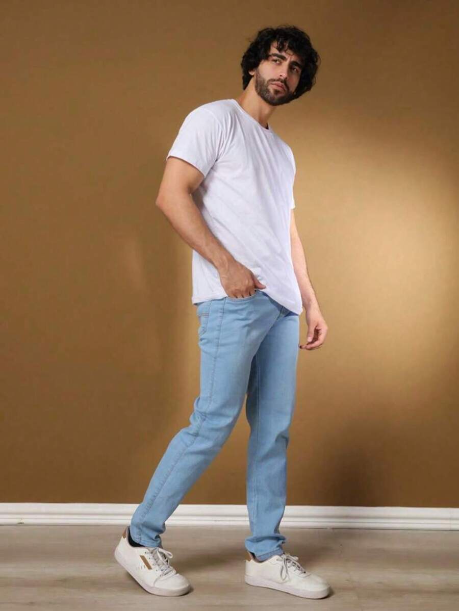 Calça Jeans Básica Masculina Elastano GrifeX™