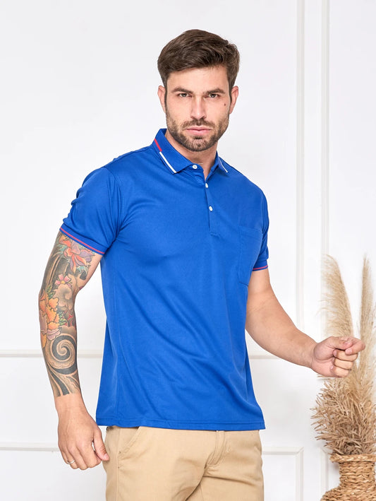 Camisa Polo Masculina Com Bolso GrifeX™