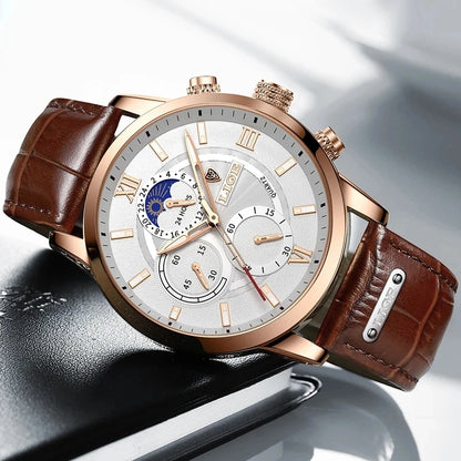 Relógio Aviator Chronograph Couro GrifeX™